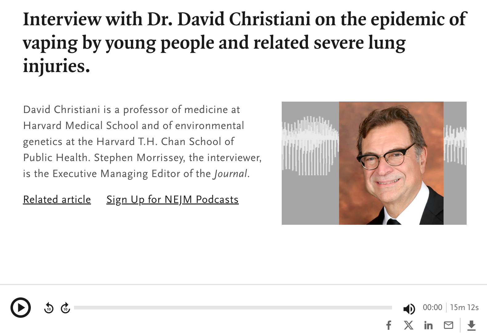 Christiani NEJM interview screen shot